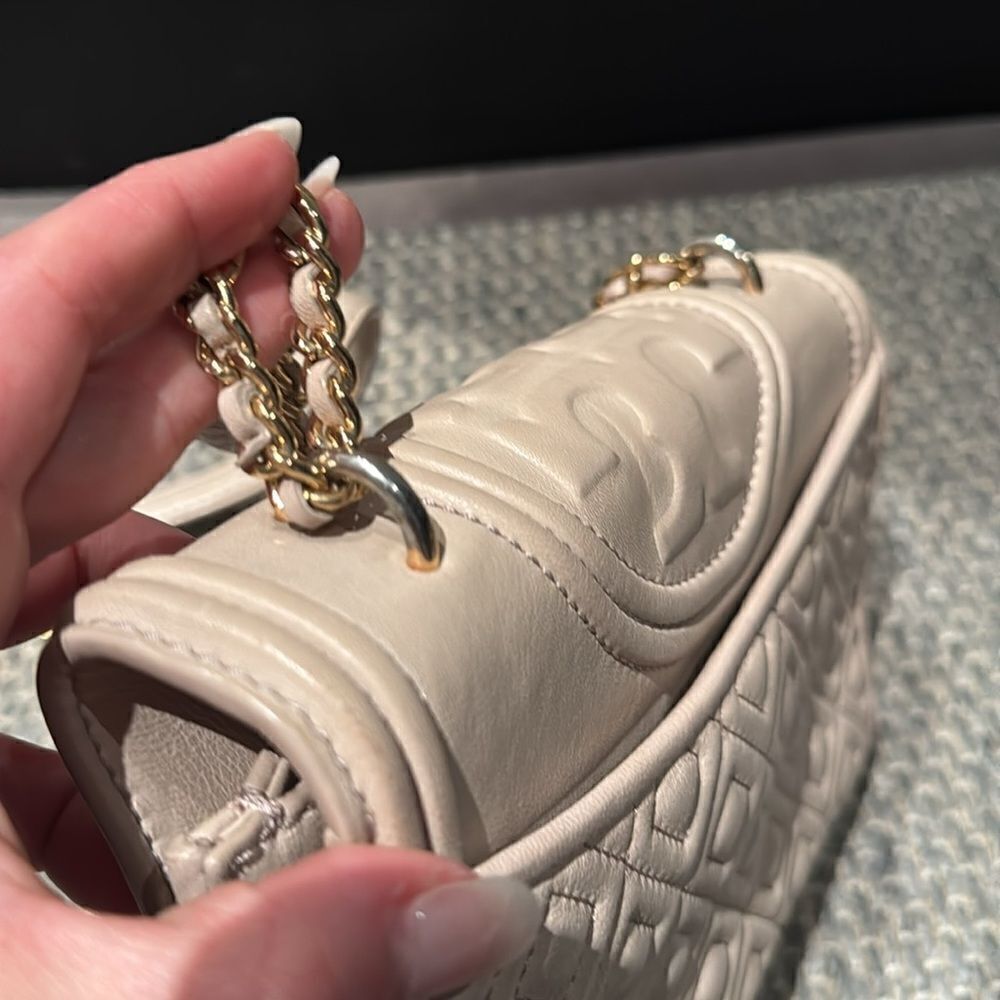 Tory Burch -Authentic Fleming Small Convertible Shoulder Bag Light Taupe - Picture 11 of 17